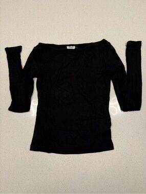 Cotton On Women’s Black Long Sleeve Ribbed Top